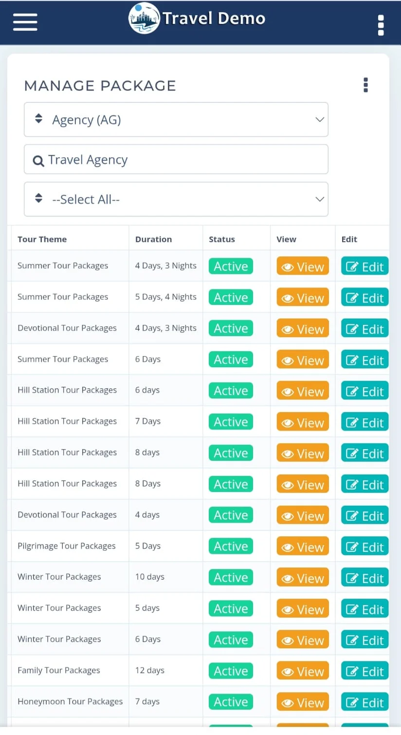 Travel Booking System for Agents